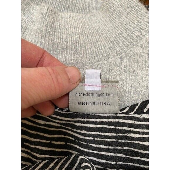 Niche Nilgun Derman Sz S/M Galaxy Stripe Around Neck Lagenlook Dress Boho Resort - Picture 9 of 10